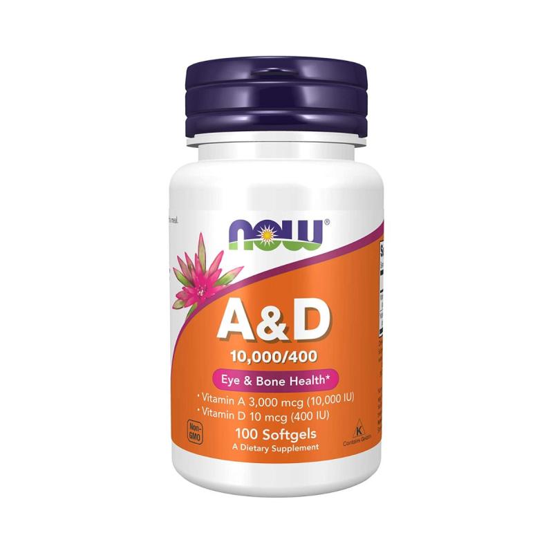 NOW VITAMIN A & D 10,000/400 IU x 100 SOFTGELS